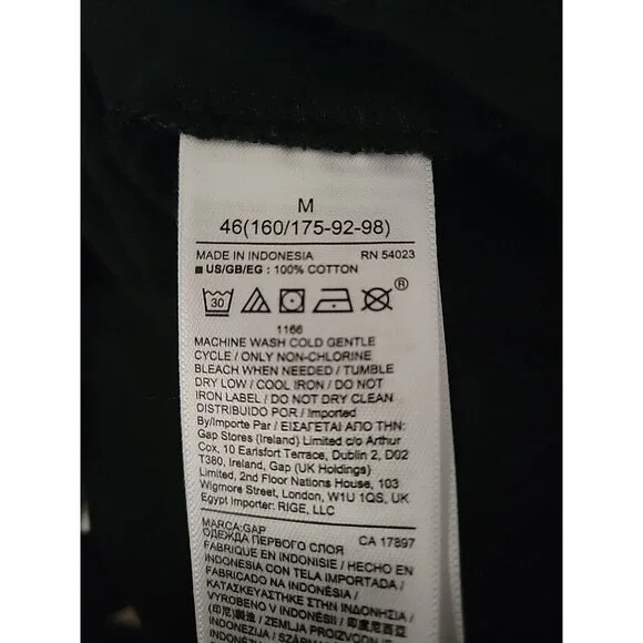 Gap Black Long Sleeve Peplum Top Size Medium - Picture 7 of 7